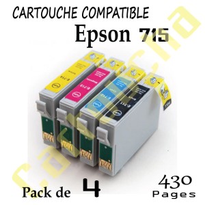 PACK 4 CARTOUCHES ENCRE COMPATIBLE POUR EPSON T0715