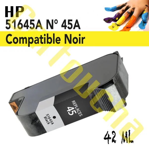 [10345B] Cartouche Compatible Noir HP N°45A