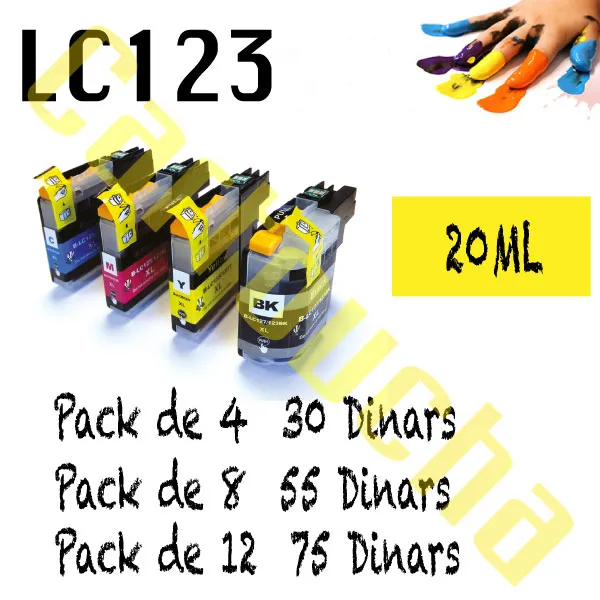 [100123P4] LOT CARTOUCHES COMPATIBLE BROTHER LC123