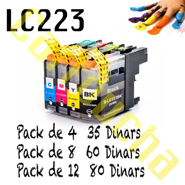 [100223P4] LOT 4 CARTOUCHES COMPATIBLE BROTHER LC223