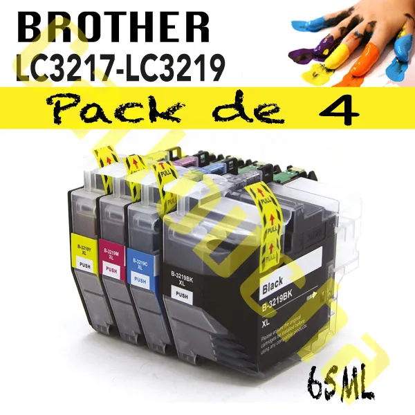 [1003219P4] LOT 4 CARTOUCHES COMPATIBLE BROTHER LC3217-LC3219