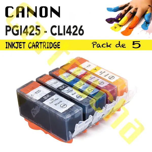 [101425P5] LOT CARTOUCHES ENCRE COMPATIBLE CANON 425-426