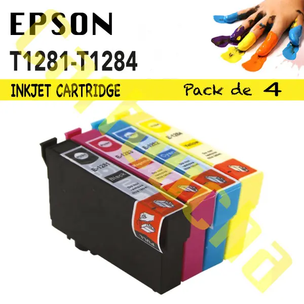 [1021285P4] LOT 4 CARTOUCHES COMPATIBLE EPSON 1285