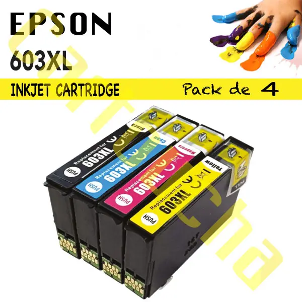 [102603P4] LOT 4 CARTOUCHES COMPATIBLE EPSON 603XL