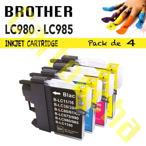 Cartouche Compatible Yellow Brother LC980Y-LC985Y