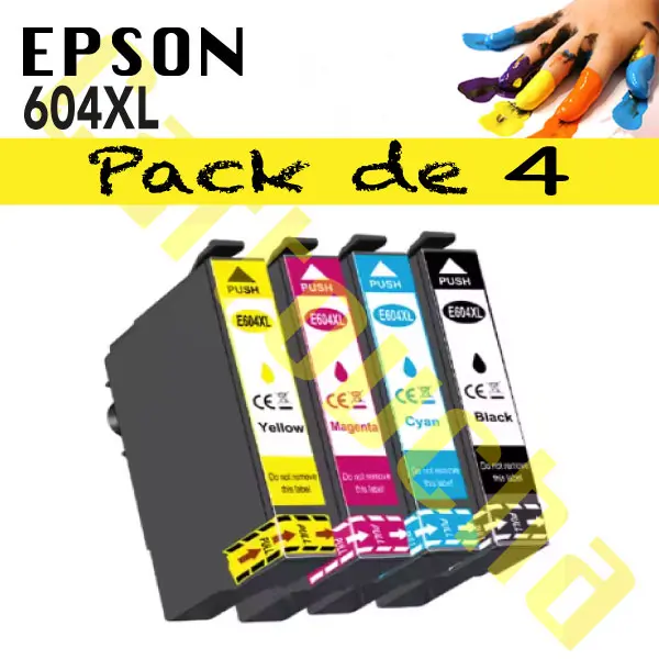 [102604P4] LOT 4 CARTOUCHES COMPATIBLE EPSON 604XL