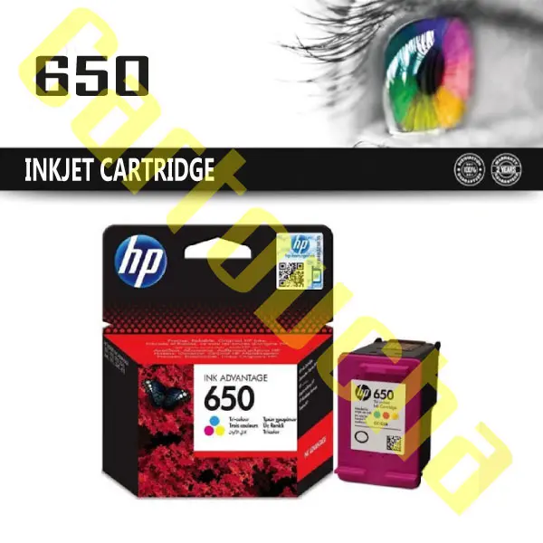 Cartouche d'origine Tricolor HP CZ102AE N°650