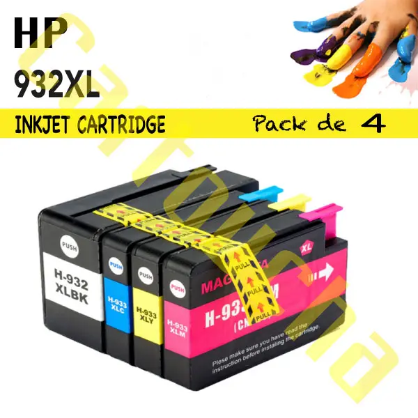 PACK 4 CARTOUCHES ENCRE COMPATIBLE HP 932XL
