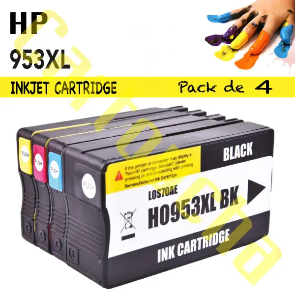 PACK 4 CARTOUCHE COMPATIBLE HP 953XL