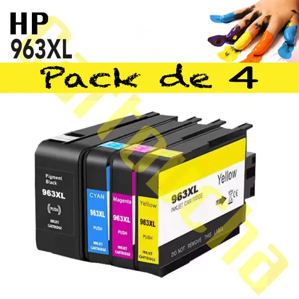 [103963P4] LOT 4 CARTOUCHES COMPATIBLE HP 963XL