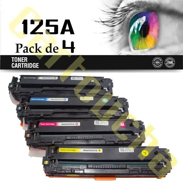 PACK 4 TONER COMPATIBLE HP N°125A - N°128A - N°131A 