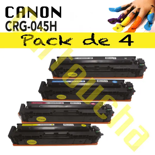 [201045HP4] LOT 4 TONER COMPATIBLE CANON 045H