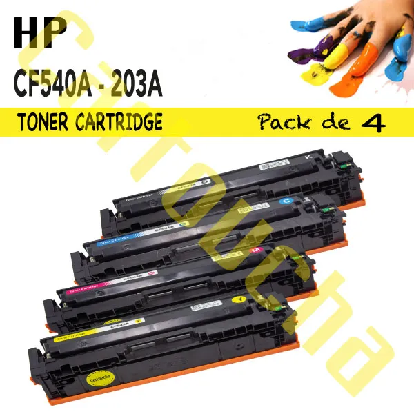 LOT 4 TONER COMPATIBLE HP N°203X