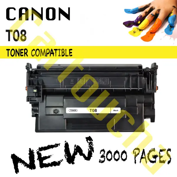 [201T08] Toner Compatible Noir Canon T08
