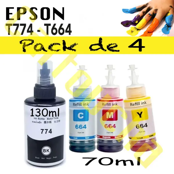 Bouteille Encre Magenta Compatible 130ml pour Epson L200-L365-L382 T664 