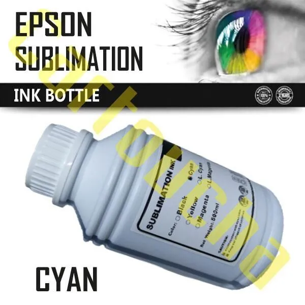 Bouteille Encre SUBLIMATION Cyan de 500ML Universel 