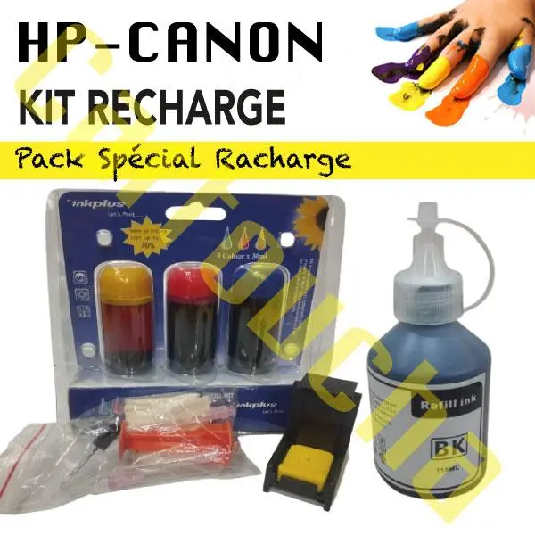 PACK PROFESSIONNEL RECHARGE CARTOUCHES HP CANON