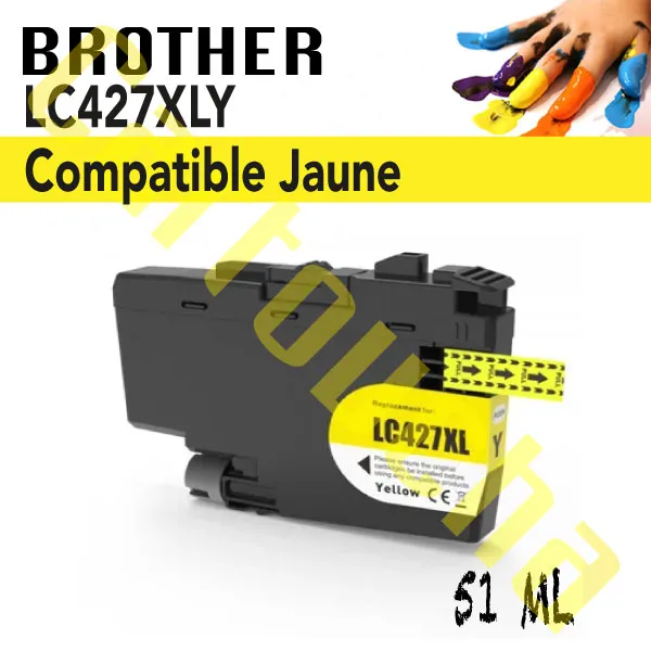 [100427Y] Cartouche Compatible Jaune Brother LC427XLY