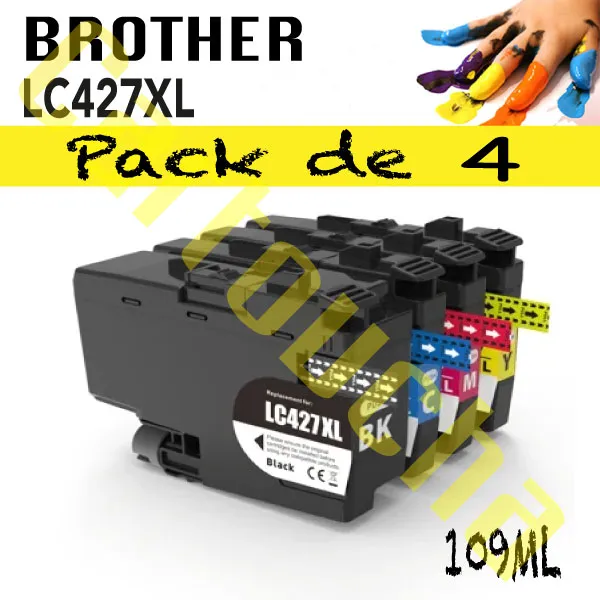 [100427P4] LOT 4 CARTOUCHES COMPATIBLE BROTHER LC427XL