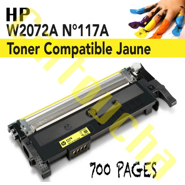 Toner Compatible Yellow HP W2072X N°117X HAUTE CAPACITE