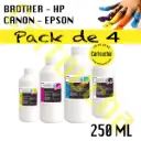 [503250P4] LOT 4 BOUTEILLE ENCRE COMPATIBLE HP 250ML
