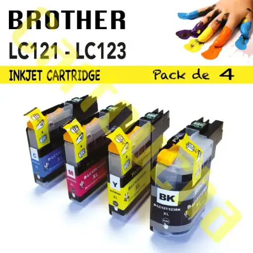 [100123] LOT 4 CARTOUCHES COMPATIBLE BROTHER LC123