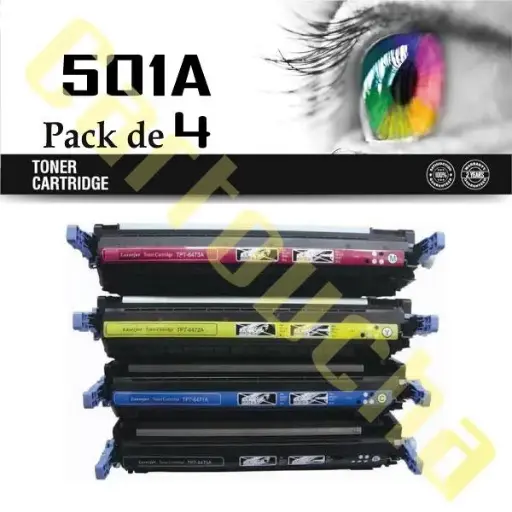 [203501B] Toner Original Noir Pour HP 3600/3800/CP3505 Q6470 N°501A