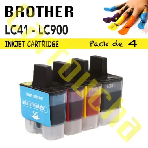[100900] LOT 4 CARTOUCHES COMPATIBLE BROTHER LC900