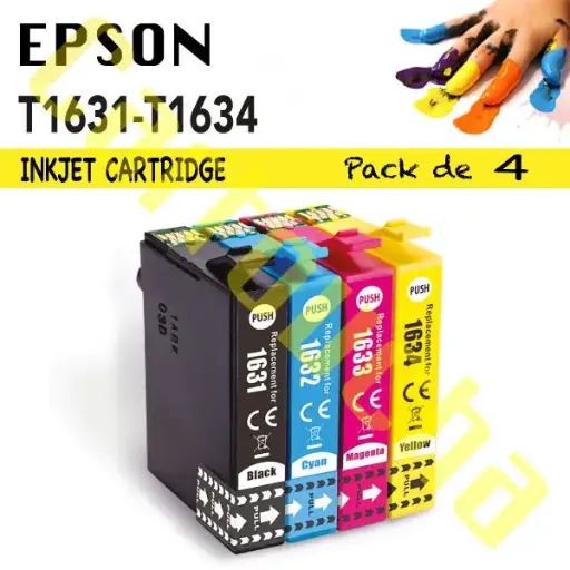 [10216XL] PACK 4 CARTOUCHES COMPATIBLE EPSON 16XL