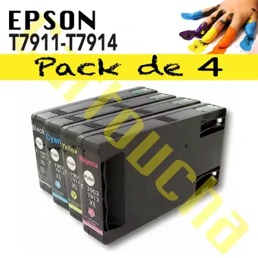 [10279XL] PACK 4 CARTOUCHES COMPATIBLE POUR EPSON T79XL