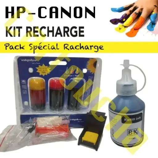 PACK PROFESSIONNEL RECHARGE CARTOUCHES HP CANON
